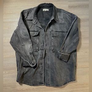 Madewell oversized trucker jacket, black, size L
